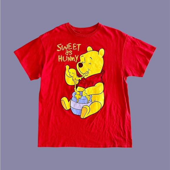 Disney Other - Winnie The Pooh “Sweet‎ As Hunny” Disney Red T-Shirt Adult XL Graphic Tee